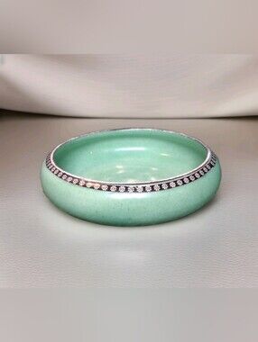 Small Vintage Czechoslovakia Round Porcelain Dish With Daisy Design